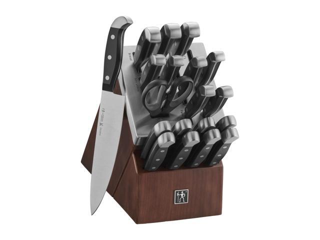 Henckels Statement 20-pc Self-Sharpening Knife Set with Block, Chef Knife, Paring Knife, Utility Knife, Bread Knife, Steak Knife, Dark Brown,...