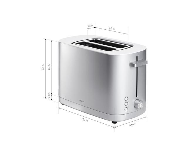 ZWILLING Enfinigy, 2-Slice Toaster, Extra Wide 1.5' Slots for Bagels and Toast, Silver