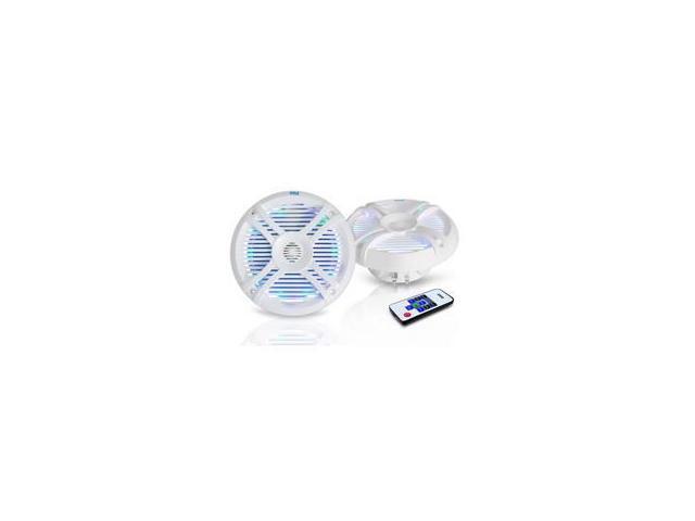 6'' x 9'' Waterproof Audio Marine Grade Dual Speakers with Built-in Programmable Multi-Color LED Lights, 250 Watt, White