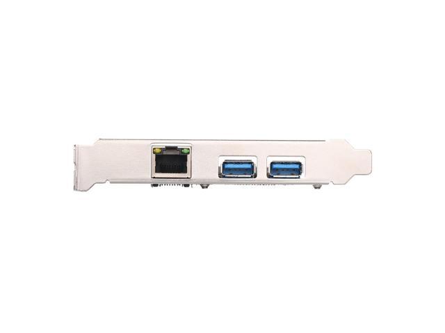 PCI-E to USB3.0 Expansion Card 2 USB3.0 Ports 4Pin Power Supply and Gigabit High Speed Network Support PCI-E 1x / PCI-E 4x / PCI-E 8x / PCI-E16x