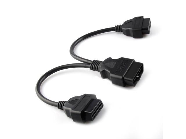 OBD2 16 Pin Cable Extension Splitter Male To Dual Female Y Cables OBD 16Pin Cable 1-2 OBD ODB2 Connector Diagnostic