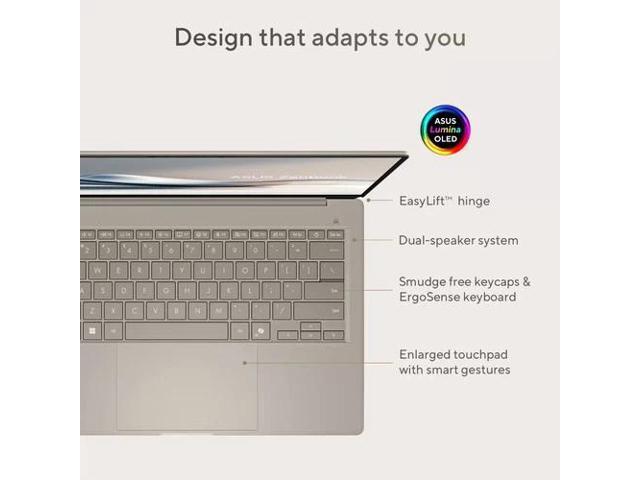 ASUS - Zenbook A14 14" FHD+ OLED Laptop - Copilot+ PC - Snapdragon X Plus - 16GB RAM - 512GB SSD - Zabriskie Beige - image 4