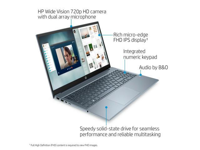HP Pavilion 15.6' Blue Laptop Notebook 15-eh0050wm 512GB SSD 8GB RAM Ryzen 5