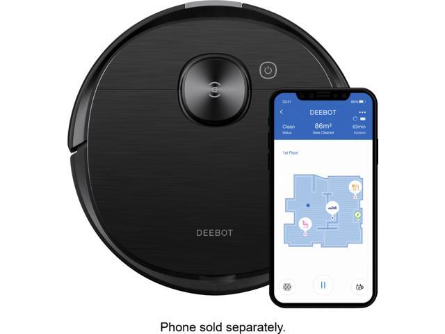 ECOVACS Robotics - DEEBOT OZMO T8 AIVI Robot Vacuum & Mop - Black