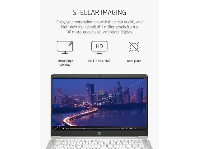 HP Chromebook 14 Laptop, Intel Celeron N4000 Processor, 4 GB RAM, 32 GB eMMC, 14" HD Display, Chrome, Lightweight Computer with Webcam and Dual...