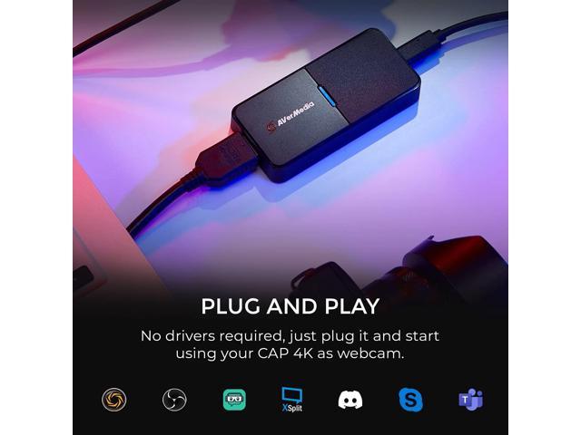 AVerMedia Live Streamer CAP 4K - USB 3.0 HDMI Video Capture Device. Broadcast, Record DSLR, camcorder, mirrorless and action camera at 1080p60 HDR.