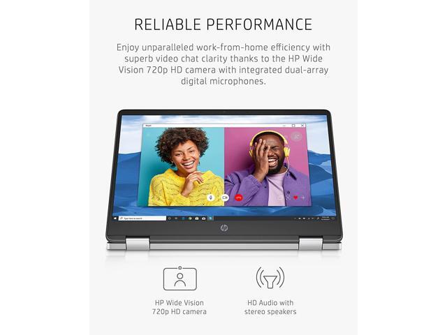 HP Chromebook x360 14 Laptop, Intel Celeron Processor, 4 GB RAM, 32 GB eMMC, 14" HD (1366 x 768), Chrome OS, Webcam & Dual Mics, Work, Streaming,...