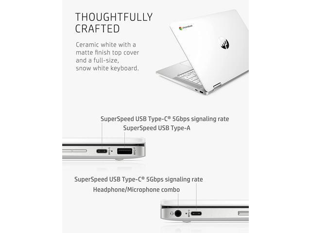 HP Chromebook x360 14 Laptop, Intel Celeron Processor, 4 GB RAM, 32 GB eMMC, 14" HD (1366 x 768), Chrome OS, Webcam & Dual Mics, Work, Streaming,...