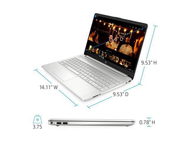 HP 15.6', Athlon N3050, 4GB RAM, 128GB SSD, Wireless Mouse, Sleeve, Silver, Windows 10 Home in S mode with Microsoft 365, 15-ef1071wm Laptop Notebook