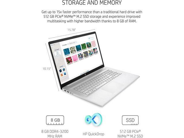 HP 15' Laptop, AMD Ryzen 7 5700U, AMD Radeon Graphics, 8 GB RAM, 256 GB SSD, Windows 11 Home (15-ef2025nr, Natural Silver)