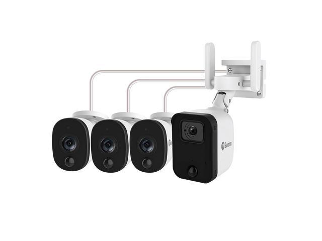 Swann - Fourtify 4 Wireless Security Camera System 64GB Micro SD Card 4 Cameras1080p NVR System 2-Way Audio Indoor/Outdoor - White - image 3