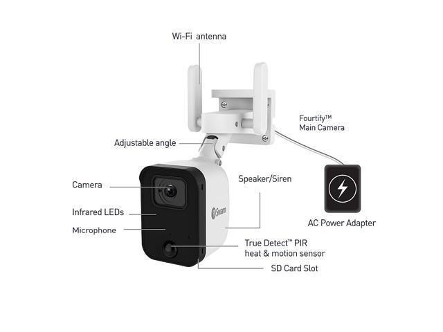 Swann - Fourtify 4 Wireless Security Camera System 64GB Micro SD Card 4 Cameras1080p NVR System 2-Way Audio Indoor/Outdoor - White - image 4