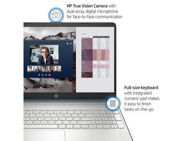 HP 15.6' FHD Laptop, AMD Ryzen 5 5500U, 8GB RAM, 256GB SSD, Spruce Blue, Windows 11 Home, 15-ef2129wm Notebook PC Computer