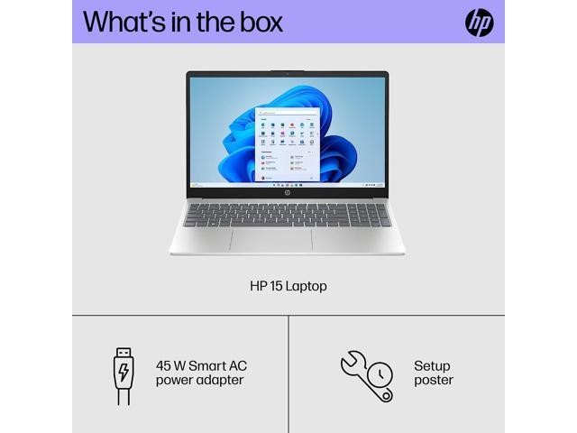 HP 15.6 inch Laptop PC, Processor: 13th Generation Intel Core i7, Graphics: Intel Iris Xe Graphicsc, 16 GB DDR4-3200 MHz RAM (Silver, 15-fd0099nr)