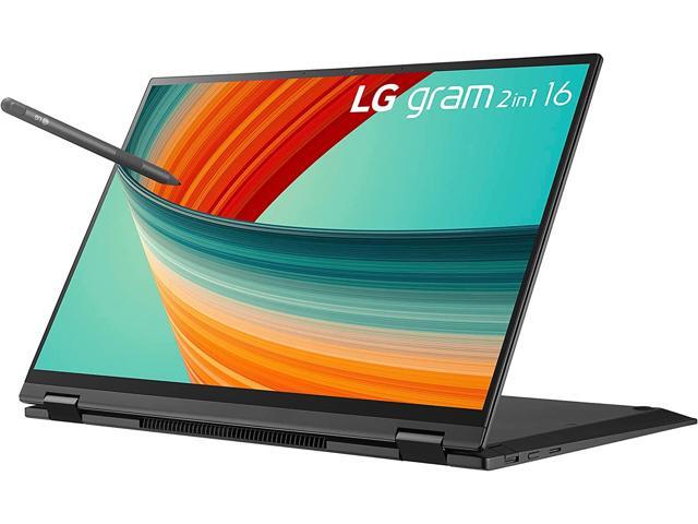 LG gram 16 2in1 Lightweight Laptop, Intel 13th Gen Core i7 Evo Platform, Windows 11 Home, 16GB RAM, 512GB SSD, Black