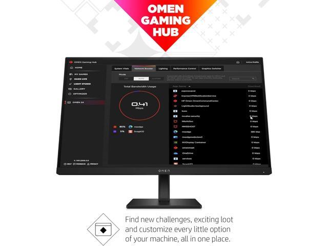 HP OMEN 27k UHD 144Hz Gaming Monitor, 4K UHD Display (3840 x 2160), IPS Panel, 99% sRGB, 95% DCI-P3, 16:9, OMEN Gaming Hub, 27k (2023),Black