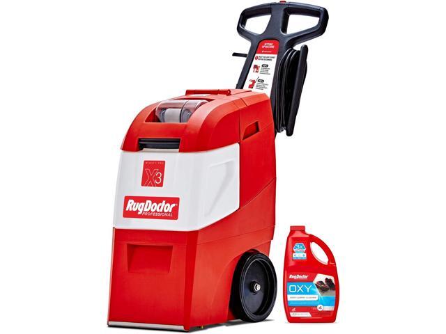 Rug Doctor X3 Commercial Carpet Cleaner Large Red Oxy Pro Pack, Exclusive Vibrating Brush Spray Scrub and Extract Embedded Dirt and Grime, 48 oz....