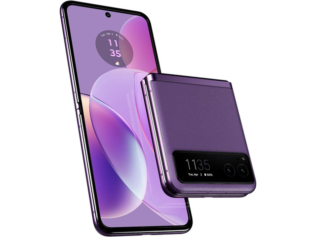 Motorola razr 2023 Unlocked Made for US 8/128 32MP Camera Summer Lilac, 73.95 x 170.82 x 7.35mm