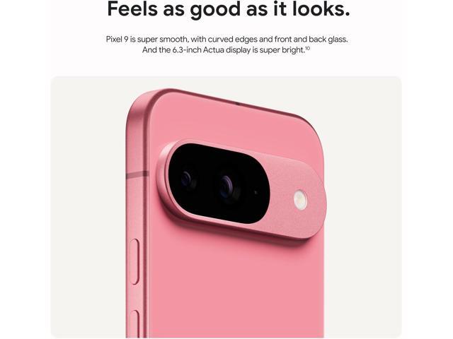 Google Pixel 9 - Unlocked Android Smartphone with Gemini, 24-Hour Battery, Advanced Camera, and 6.3' Actua Display - Peony - 128 GB