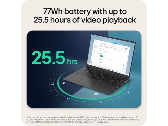 LG gram Pro 16-inch Lightweight Laptop Computer, Intel Evo Edition Powered by Intel Core Ultra7 258V Processor, Copilot+ Windows 11 Home, 32GB RAM,...