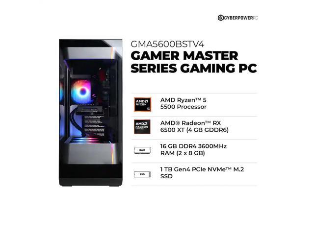 CyberPowerPC - Gaming Desktop - AMD Ryzen 5 5500 - AMD Radeon RX 6500 XT 4GB - 16GB Memory - 1TB PCIe 4.0 SSD - Black - image 3