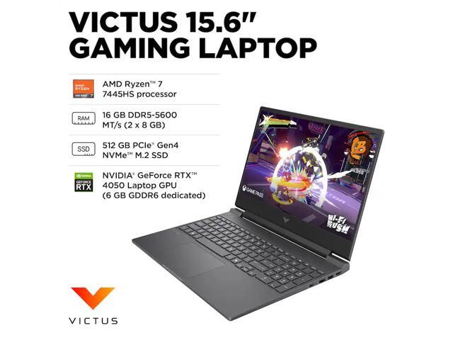 HP - Victus 15.6' 144Hz Full HD Gaming Laptop - AMD Ryzen 7 7445HS - 16GB Memory - NVIDIA GeForce RTX 4050 - 512GB SSD - Mica Silver