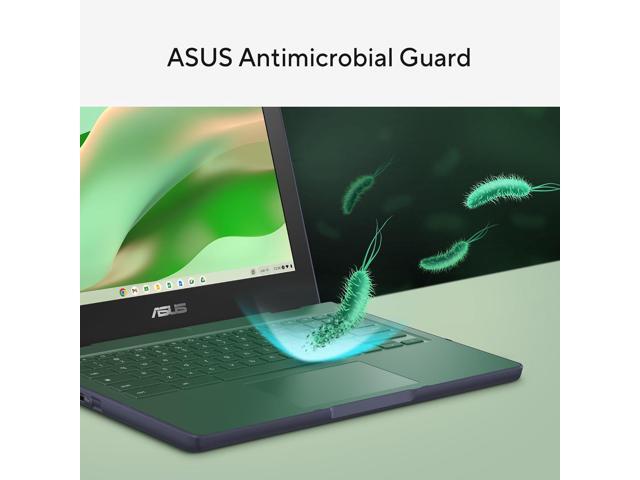 ASUS Chromebook CR11 Ruggedized Laptop, 11.6 Display, Intel Processor N100 Processor, 4GB RAM, 64GB eMMC Storage, Antimicrobial Guard,...