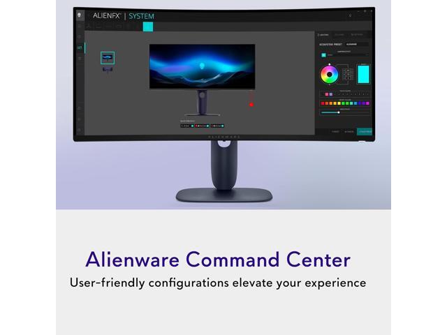Alienware - AW3425DW 34" QD-OLED Curved WQHD 240Hz .03ms FreeSync Premium Pro Gaming Monitor with HDR (HDMI, DisplayPort) - Interstellar Indigo - image 3