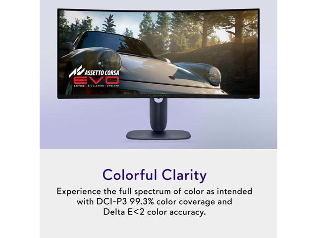 Alienware - AW3425DW 34" QD-OLED Curved WQHD 240Hz .03ms FreeSync Premium Pro Gaming Monitor with HDR (HDMI, DisplayPort) - Interstellar Indigo - image 4