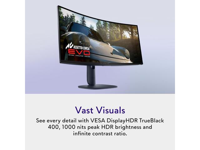 Alienware - AW3425DW 34" QD-OLED Curved WQHD 240Hz .03ms FreeSync Premium Pro Gaming Monitor with HDR (HDMI, DisplayPort) - Interstellar Indigo - image 5