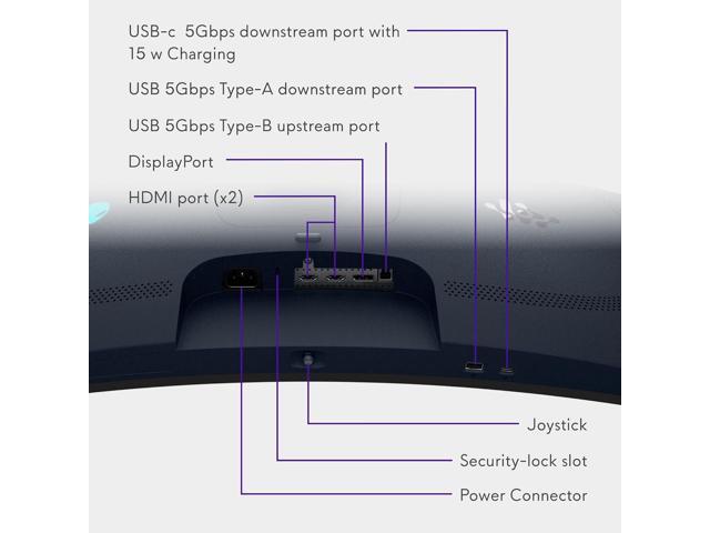 Alienware - AW3425DW 34" QD-OLED Curved WQHD 240Hz .03ms FreeSync Premium Pro Gaming Monitor with HDR (HDMI, DisplayPort) - Interstellar Indigo - image 6