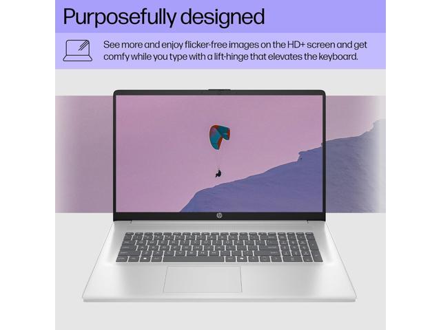 HP 17.3 inch Laptop, HD+ Display, AMD Ryzen 5 7520U, 16 GB RAM, 512 GB SSD, AMD Radeon Graphics, Windows 11 Home, Natural Silver, 17-cp2199nr