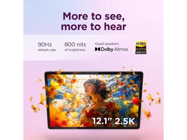 Lenovo Idea Tab Plus - Lightweight Tablet - 12.1 2.5K IPS Touchscreen Display - 90Hz - MediaTek Dimensity 6400-8GB Memory - 128GB Storage -...