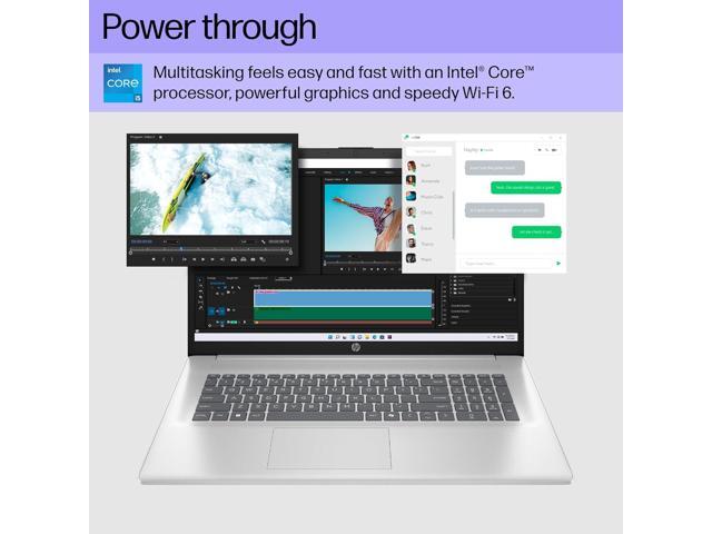 HP 17.3 inch Laptop, FHD Display, Intel Core i5-1334U, 16 GB RAM, 512 GB SSD, Intel Iris Xe Graphics, Windows 11 Home, Natural Silver, 17-cn3399nr
