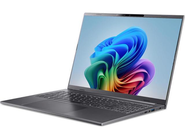 Acer Aspire 16 AI Copilot+ PC 16' WUXGA 120Hz Multi-Touch Display Snapdragon X NPU: 45 Tops - GPU: Up to 1.7 TFLOPs 16GB LPDDR5X 512GB...