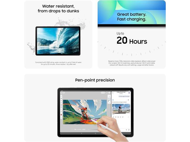 SAMSUNG Galaxy Tab S10 FE 128GB WiFi Android Tablet, Large Display, Long Battery Life, Exynos 1580 Processor, IP68 Water-Resistant, 90 Hz Refresh,...