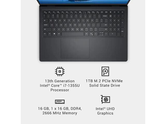 Dell - 15.6" FHD Touchscreen Laptop - Intel Core i7 1355U 2023 - 16GB Memory - 1TB Storage - Carbon Black - image 7