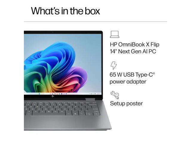 HP - OmniBook X Flip 2-in-1 - Copilot+ PC - 14" 2K Touch-Screen Laptop - AMD Ryzen AI 7 350 2025 - 24GB Memory - 1TB SSD - Meteor Silver - image 6