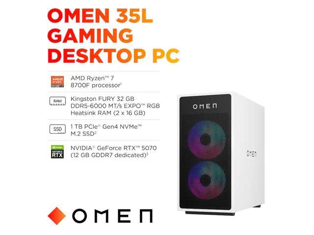 HP OMEN - 35L Gaming Desktop - AMD Ryzen 7 8700F 2024 - 32GB DDR5 Memory - NVIDIA GeForce RTX 5070 - 1TB SSD - Panda Metal - image 5