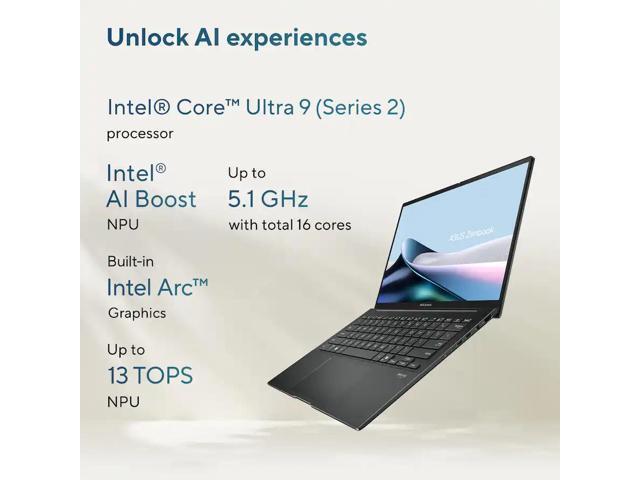 ASUS - Zenbook 14 14' FHD+ OLED Touch Screen Laptop - Intel Core Ultra 9 - 32GB RAM - 1TB SSD - Jasper Gray