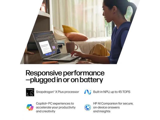 HP - OmniBook 5 - Copilot+ PC - 14" 2K OLED Touch-Screen Laptop - Snapdragon X Plus 2025 - 16GB Memory - 512GB SSD - Glacier Silver - image 6