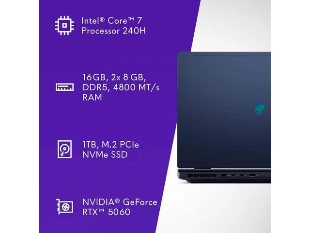 Dell Alienware - 16 Aurora - 16' 2.5K Gaming Laptop - Intel Core 7 240H 2024 - 16GB Memory - NVIDIA GeForce RTX 5060 8GB - 1TB Storage -...