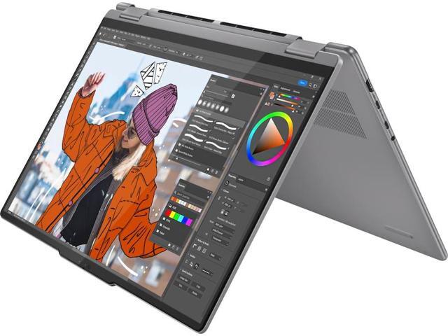Lenovo - Yoga 7 2-in-1 16" 2K Touchscreen Laptop - AMD Ryzen 7 8840HS 2023 - 16GB Memory - 512GB SSD - Arctic Gray - image 3