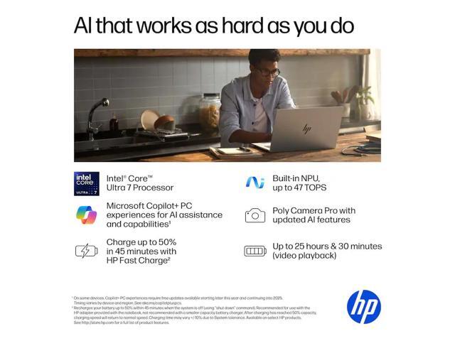 HP - OmniBook X - Copilot+ PC - 17.3" Full HD Touch-Screen Laptop - Intel Core Ultra 7 258V 2024 - 32GB Memory - 2TB SSD - Glacier Silver - image 4