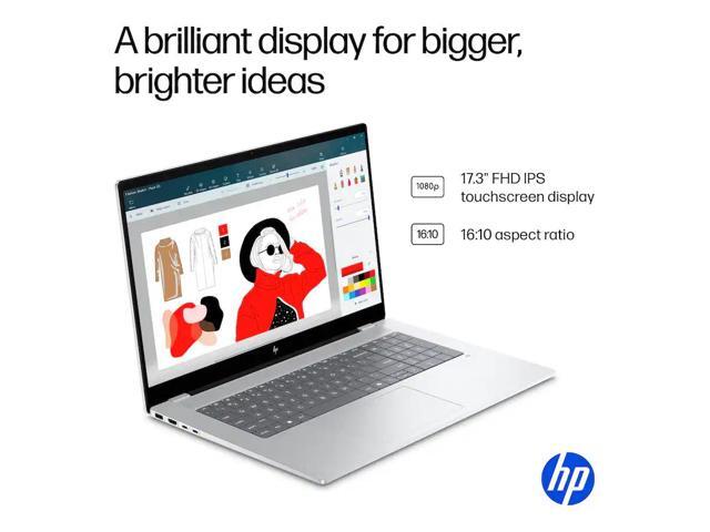 HP - OmniBook X - Copilot+ PC - 17.3" Full HD Touch-Screen Laptop - Intel Core Ultra 7 258V 2024 - 32GB Memory - 2TB SSD - Glacier Silver - image 5