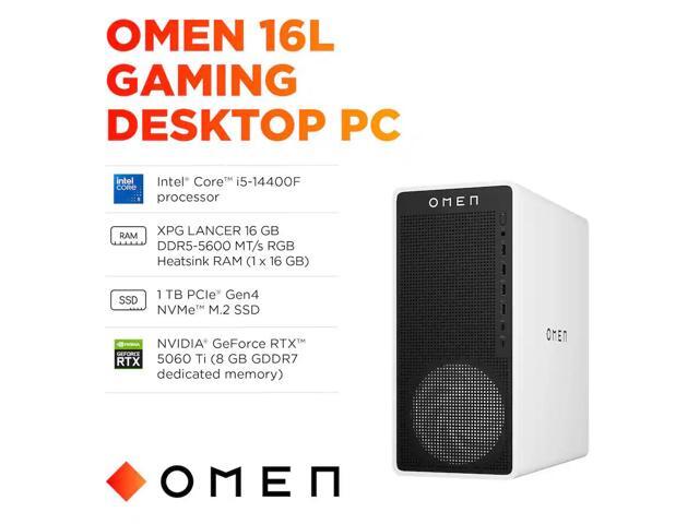 HP OMEN - 16L Gaming Desktop - Intel Core i5-14400F 2024 - 16GB DDR5 Memory - NVIDIA GeForce RTX 5060 Ti 8GB GDDR7 - 1TB SSD - Panda Metal - image 6