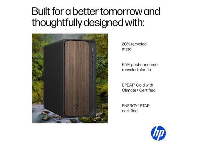 HP - OmniDesk Desktop - Intel Core Ultra 7 265F 2025 - 32GB Memory - NVIDIA GeForce RTX 5060 - 1TB SSD - Dark Wood - image 4