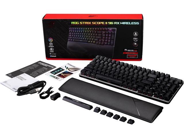 ASUS ROG Strix Scope II 96 RX Wireless Optical Gaming Keyboard 96% Full-Size, Tri-Mode Connectivity, Pre-lubed ROG RX Red Linear Switches PBT...