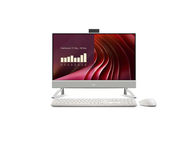 Dell - 24' 2K All-in-One - Intel Core 5 120U 2024 - 16GB Memory - 512GB Storage - White Desktop PC Computer
