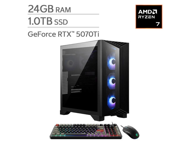MSI Aegis ZS2 Gaming Desktop AMD Ryzen R7-9700X - GeForce RTX 5070 Ti 24GB RAM 1TB SSD Windows 11
